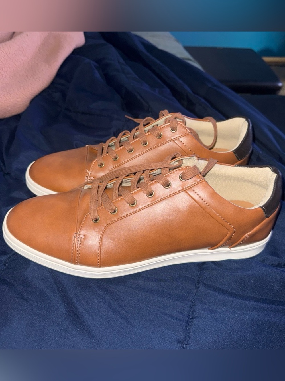 Goodfellow & Co. Tan and Dark Brown Leather Low-Top Sneakers